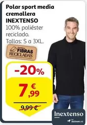 Oferta de Inextenso - Polar Sport Media Cremallera por 7,99€ en Alcampo