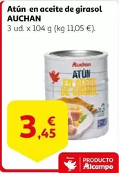 Oferta de Auchan - Atun En Aceite De Girasol por 3,45€ en Alcampo