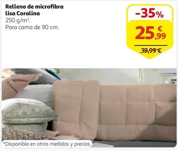 Oferta de Relleno De Microfibra Lisa Coralina por 25,99€ en Alcampo