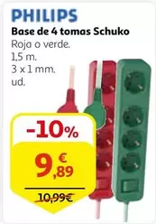 Oferta de Philips - Base De 4 Tomas Schuko por 9,89€ en Alcampo