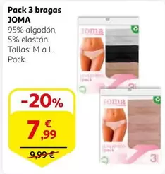 Oferta de Joma - Pack 3 Bragas por 7,99€ en Alcampo