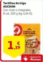 Oferta de Auchan - Tortillas De Trigo por 1,39€ en Alcampo