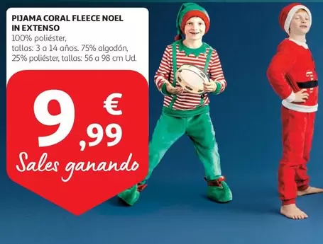 Oferta de Coral - Pijama  Fleece Noel In Extenso por 9,99€ en Alcampo