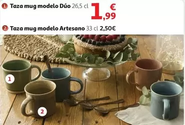 Oferta de Artesano - Taza Mug Modelo Dúo por 1,99€ en Alcampo