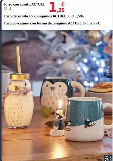 Oferta de Actuel - Taza Decorada Con Pingüinos por 1,25€ en Alcampo