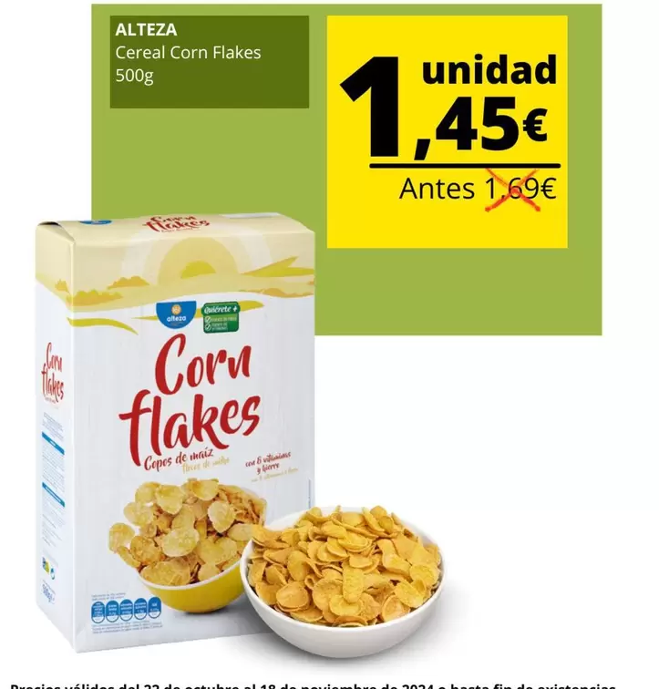 Oferta de Alteza - Cereal Corn Flakes por 1,45€ en Supermercados Tu Alteza