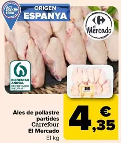 Oferta de Carrefour - Alas De Pollo Partidas El Mercado por 4,35€ en Carrefour