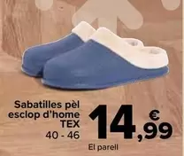 Oferta de Tex - Zapatilla Zueco Pelo Hombre  por 14,99€ en Carrefour