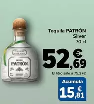 Oferta de Patrón - Tequila Silver por 52,69€ en Carrefour