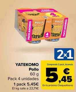 Oferta de Yatekomo - Pollo por 5,45€ en Carrefour