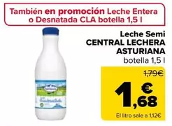 Oferta de Central Lechera Asturiana - Leche Semi por 1,68€ en Carrefour