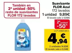 Oferta de Flor - Suavizante Azul por 9,89€ en Carrefour