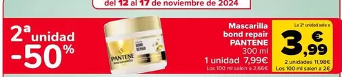 Oferta de Pantene - Mascarilla Bond Repair  por 7,99€ en Carrefour