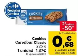 Oferta de Carrefour - Cookies Classic por 1,37€ en Carrefour