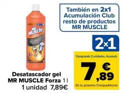 Oferta de Mr Muscle - Desatascador Gel Forza por 7,89€ en Carrefour