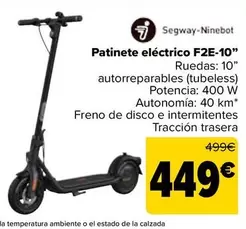 Oferta de Segway Ninebot - Patinete Eléctrico F2E-10 por 449€ en Carrefour