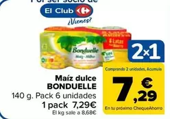 Oferta de Bonduelle - Maíz Dulce por 7,29€ en Carrefour