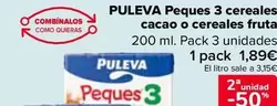 Oferta de Puleva -  Peques 3 Cereales Cacao O Cereales Fruta por 1,89€ en Carrefour