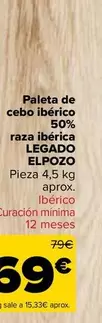 Oferta de Legado ElPozo - Paleta De Cebo 50% Raza Iberica  por 69€ en Carrefour