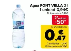 Oferta de  Font Vella - Agua por 0,94€ en Carrefour