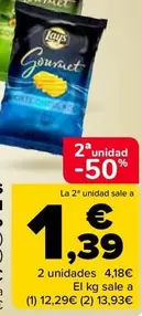 Oferta de Lay's - Patatas Gourmet Original O Corte Fino O Wavy por 2,79€ en Carrefour