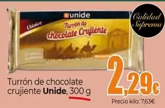 Oferta de Unide - Turron De Chocolate Crujiente por 2,29€ en Unide Market