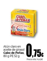 Oferta de Cabo de Peñas - Atun Claro En Aceite De Girasol por 0,75€ en Unide Market