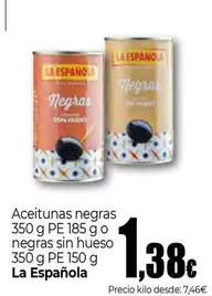 Oferta de La Española - Aceitunas Negras O Negras Sin Hueso por 1,38€ en Unide Market