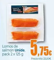 Oferta de Unide - Lomos De Salmon por 5,75€ en Unide Market