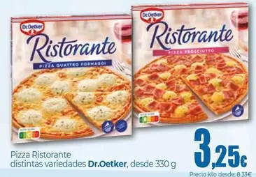 Oferta de Dr Oetker - Pizza Ristorante Distintas Variedades por 3,25€ en Unide Market