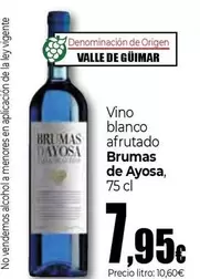 Oferta de Brumas De Ayosa - Vino Blanco Afrutado por 7,95€ en Unide Market