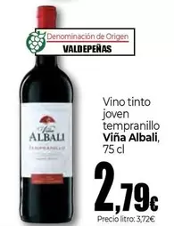 Oferta de Viña Albali - Vino Tinto Joven Tempranillo por 2,79€ en Unide Market