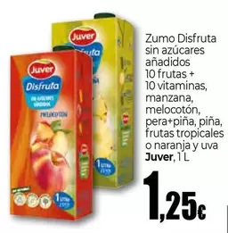 Oferta de Juver - Zumo Disfruta Sin Azucares Anadidos 10 Frutas + 10 Vitaminas por 1,25€ en Unide Market