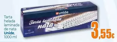 Oferta de Unide - Tarta Helada Laminada De Nata por 3,55€ en Unide Supermercados