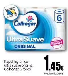 Oferta de Colhogar - Papel Higiénico Ultra Suave Original por 1,45€ en Unide Supermercados