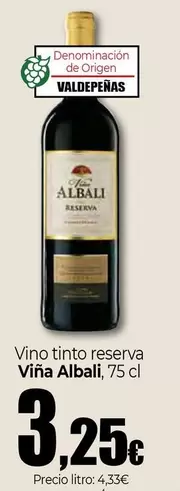 Oferta de Viña Albali - Vino Tinto Reserva por 3,25€ en UNIDE Alimentación