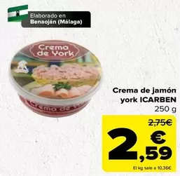 Oferta de Icarben - Crema De Jamón York por 2,59€ en Carrefour