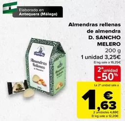 Oferta de D.sancho Melero - Almendras rellenas de almendra por 3,25€ en Carrefour