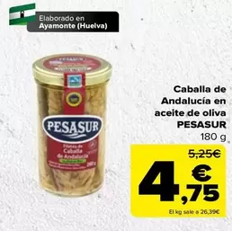 Oferta de Pesasur - Caballa De Andalucia En Aceite De Oliva por 4,75€ en Carrefour