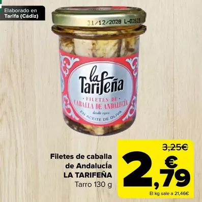 Oferta de La Tarifena - Filetes de caballa de Andalucia por 2,79€ en Carrefour