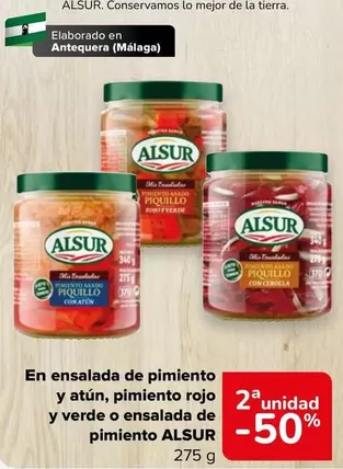 Oferta de Alsur - En ensalada de pimiento y atun, pimiento rojo y verde o ensalada de pimiento en Carrefour