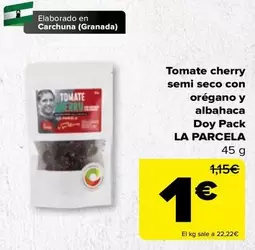 Oferta de Seco - Tomate Cherry Semi  Con Oregano Y Albahaca Doy Pack por 1€ en Carrefour