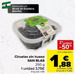 Oferta de San blas - Ciruelas Sin Hueso por 3,75€ en Carrefour