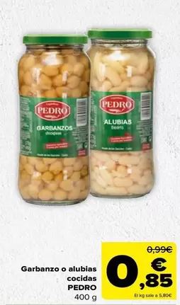 Oferta de La Pedriza - Garbanzo o alubias cocidas por 0,85€ en Carrefour