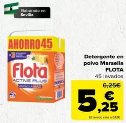 Oferta de Flota - Detergente En Polvo Marsella por 5,25€ en Carrefour