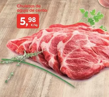 Oferta de Chuletas De Aguja De Cerdo por 5,98€ en Suma Supermercados