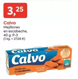 Oferta de Calvo - Mejillones En Escabeche por 3,25€ en Suma Supermercados