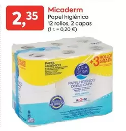 Oferta de Micaderm - Papel Higiénico 12 Rollos, 2 Capas por 2,35€ en Suma Supermercados