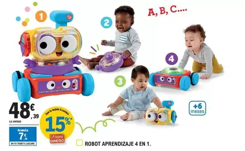 Oferta de Fisher-Price - Robot Aprendizaje 4 En 1 por 48,39€ en E.Leclerc