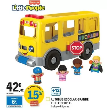 Oferta de Fisher-Price - Autobus Escolar Grande Little People por 42,02€ en E.Leclerc